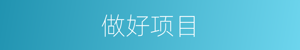 做好项目的同义词