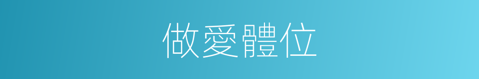 做愛體位的同義詞