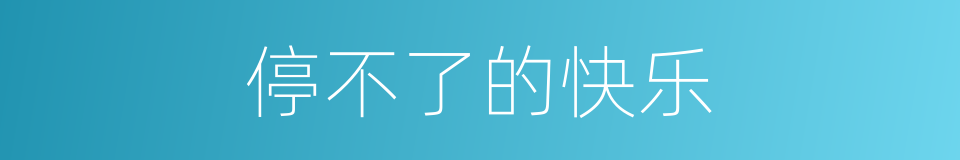 停不了的快乐的同义词