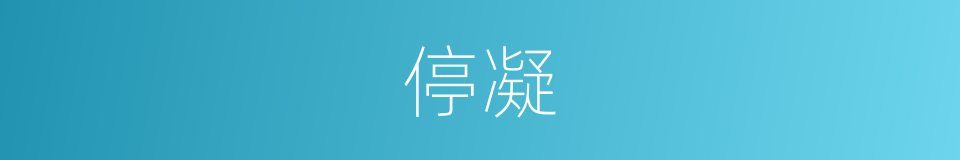 停凝的同义词