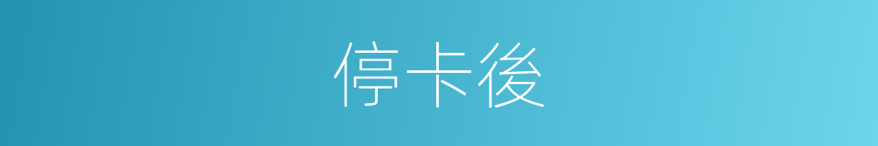 停卡後的同義詞