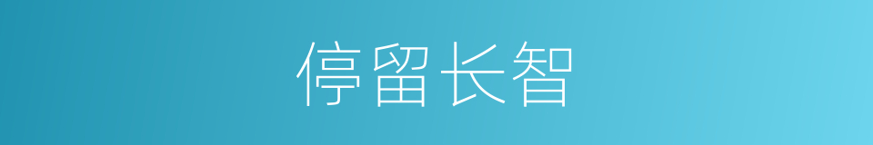 停留长智的意思