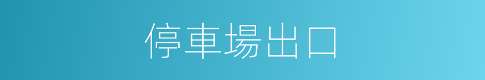 停車場出口的同義詞