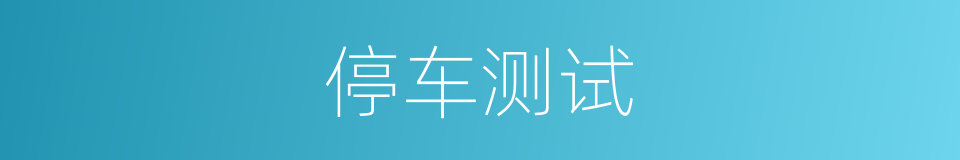 停车测试的同义词