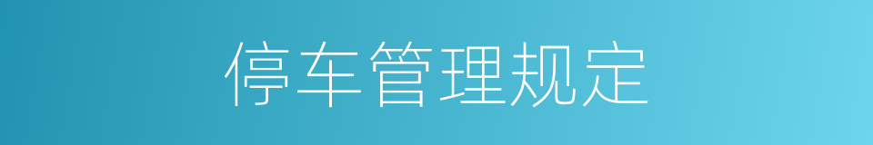 停车管理规定的同义词