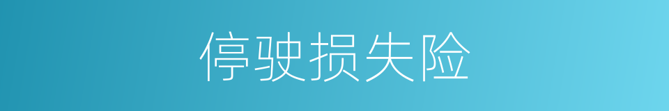 停驶损失险的同义词