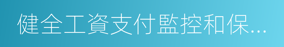 健全工資支付監控和保障制度的同義詞