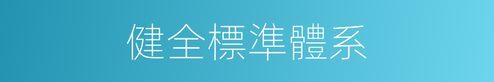 健全標準體系的同義詞