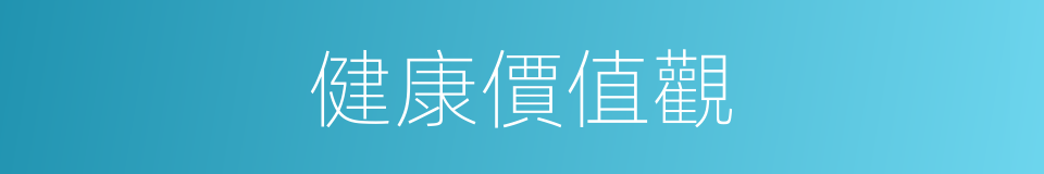 健康價值觀的同義詞