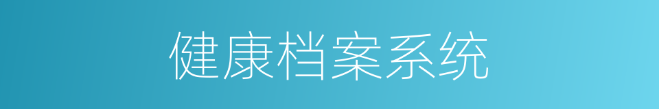 健康档案系统的同义词