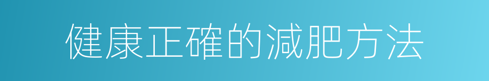 健康正確的減肥方法的同義詞