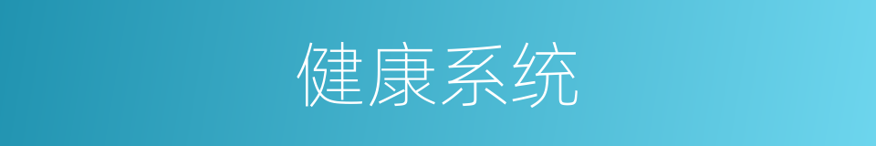 健康系统的同义词