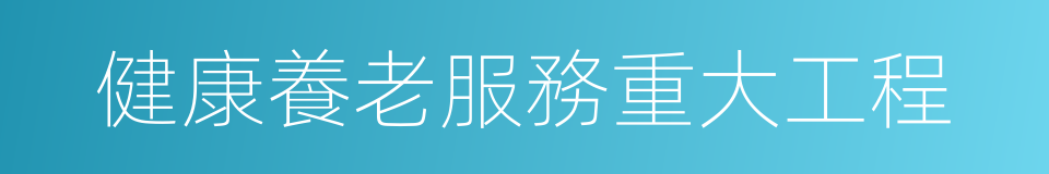 健康養老服務重大工程的同義詞