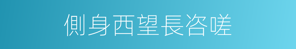 側身西望長咨嗟的同義詞