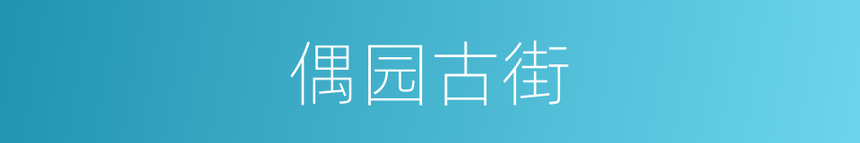 偶园古街的同义词