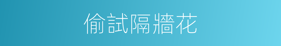 偷試隔牆花的同義詞