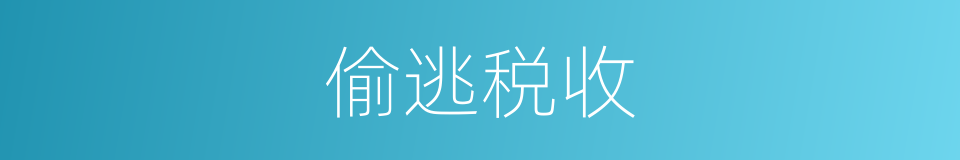 偷逃税收的同义词