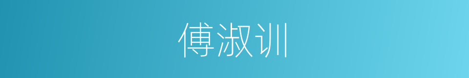 傅淑训的同义词