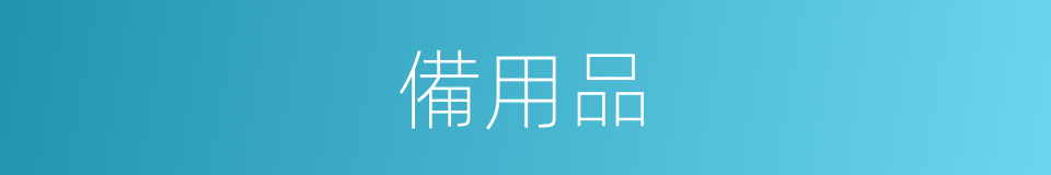 備用品的意思