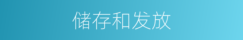 储存和发放的同义词