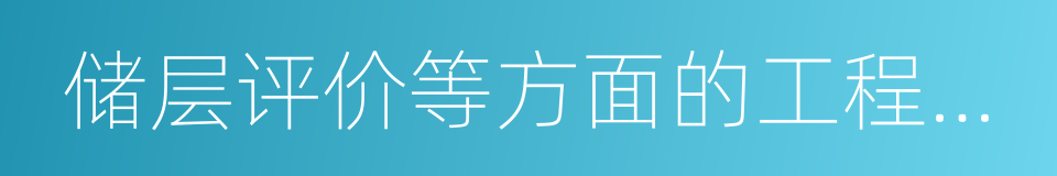 储层评价等方面的工程设计的同义词