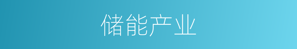 储能产业的同义词
