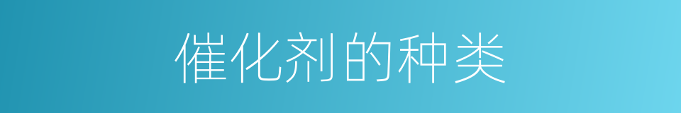 催化剂的种类的同义词