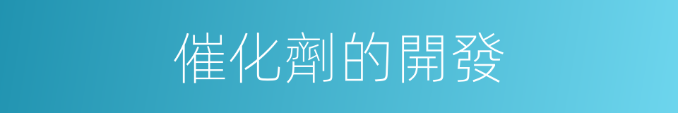催化劑的開發的同義詞
