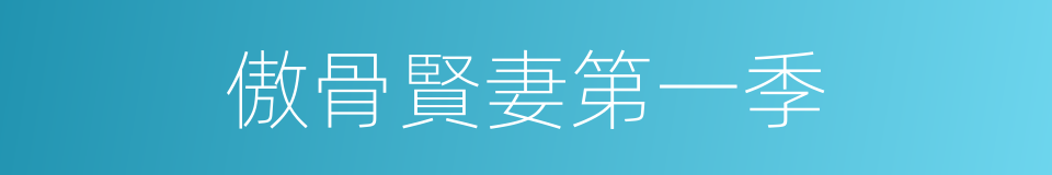 傲骨賢妻第一季的同義詞