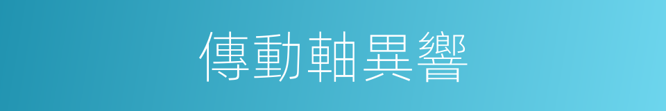 傳動軸異響的同義詞