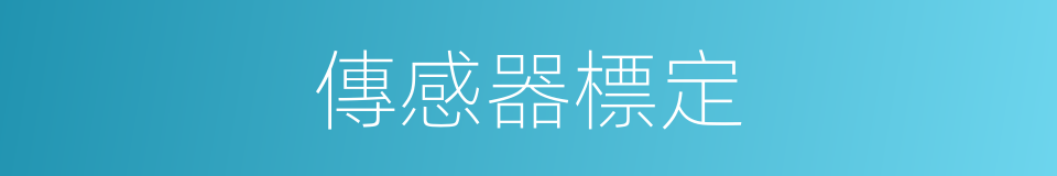 傳感器標定的同義詞