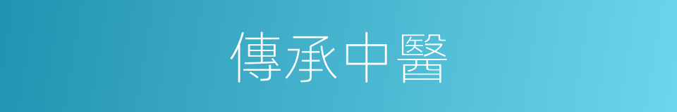 傳承中醫的同義詞