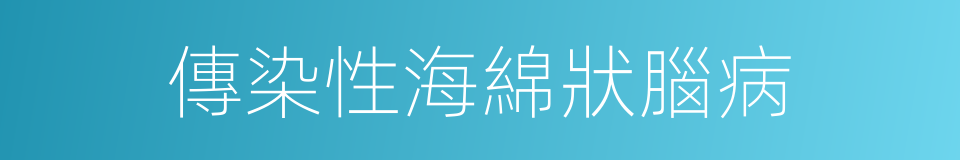 傳染性海綿狀腦病的同義詞