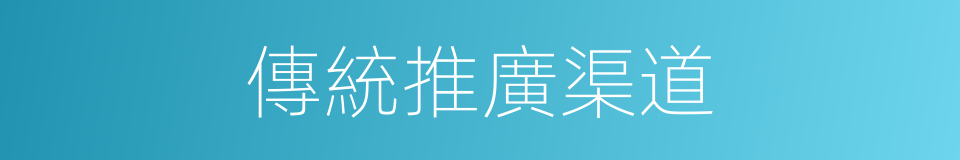 傳統推廣渠道的同義詞