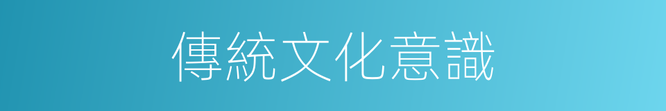 傳統文化意識的同義詞