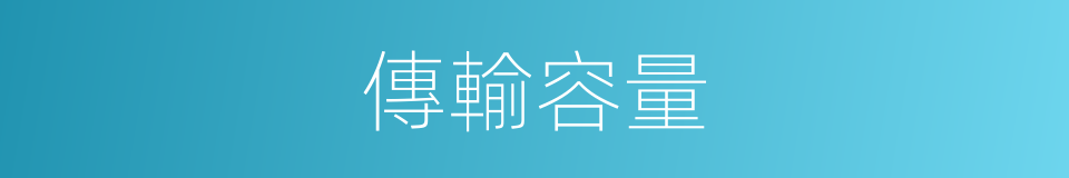 傳輸容量的同義詞