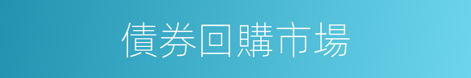 債券回購市場的同義詞