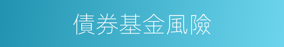 債券基金風險的同義詞