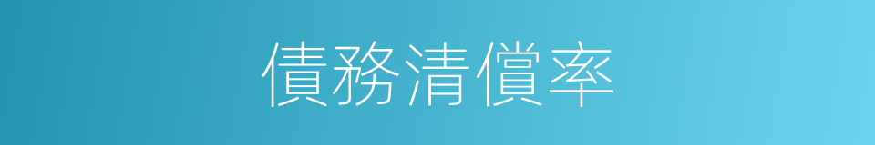 債務清償率的同義詞