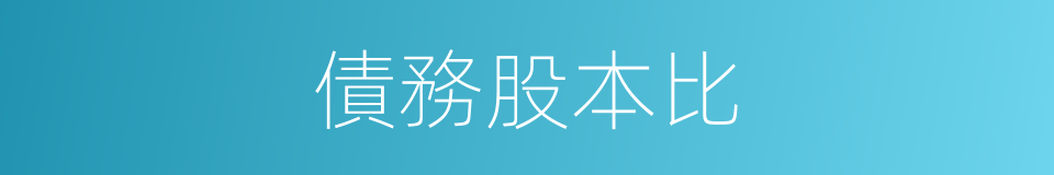 債務股本比的同義詞