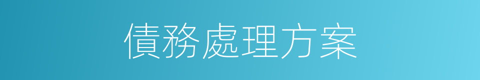 債務處理方案的同義詞