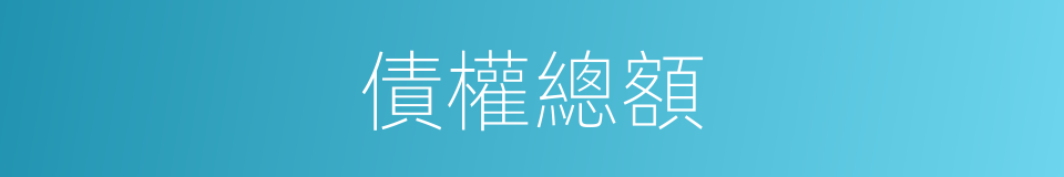 債權總額的同義詞