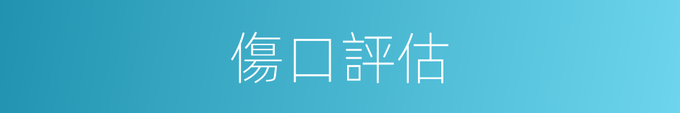 傷口評估的同義詞