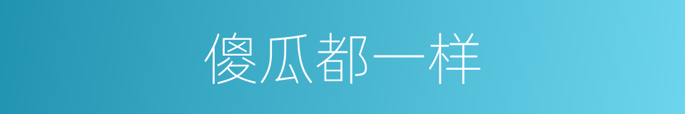 傻瓜都一样的同义词