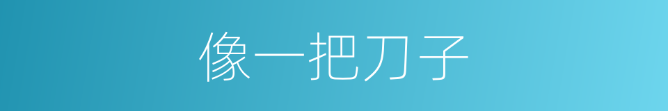 像一把刀子的同义词