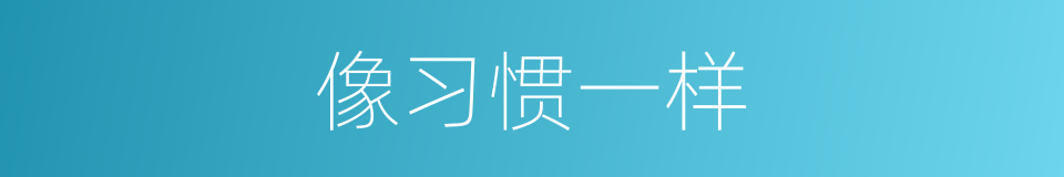 像习惯一样的同义词