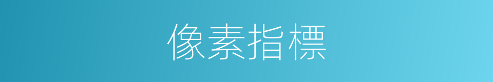 像素指標的同義詞