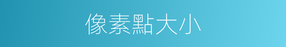 像素點大小的同義詞