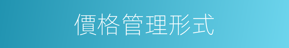 價格管理形式的同義詞