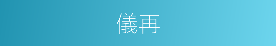 儀再的同義詞